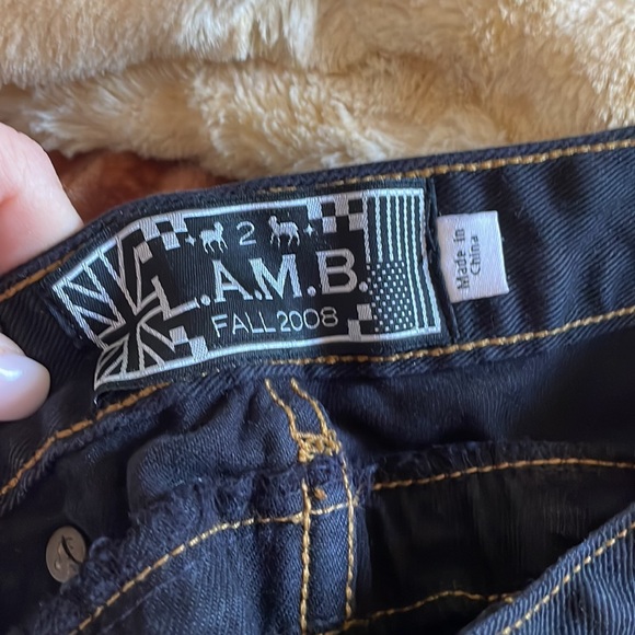 L.A.M.B. Fall 2008 Size Gwen Stefani Black Jeans Zipper Above Bottom Hip 2 Hip - Picture 2 of 4